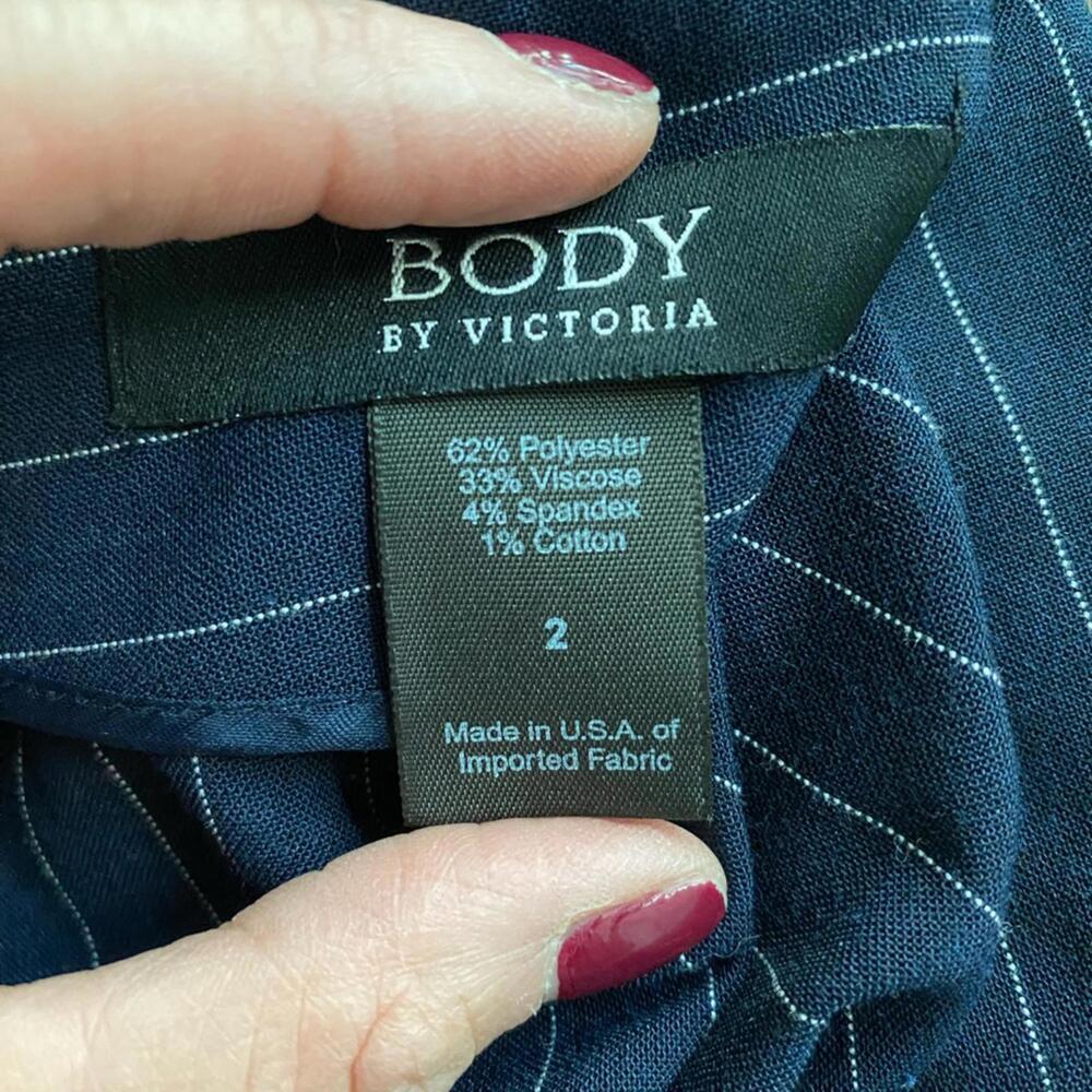 Vintage Victoria's Secret Navy Striped Pencil Mini Skirt 2 - Picture 6 of 7